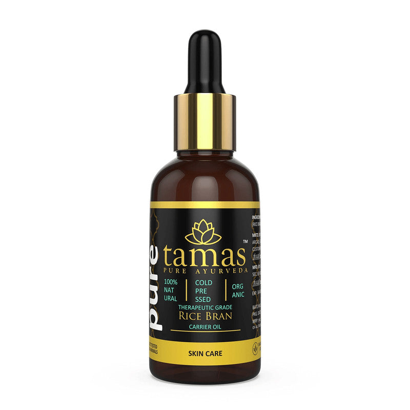 Organic Rice Bran Oil | Cold Pressed | Therapeutic Grade | 30 ml