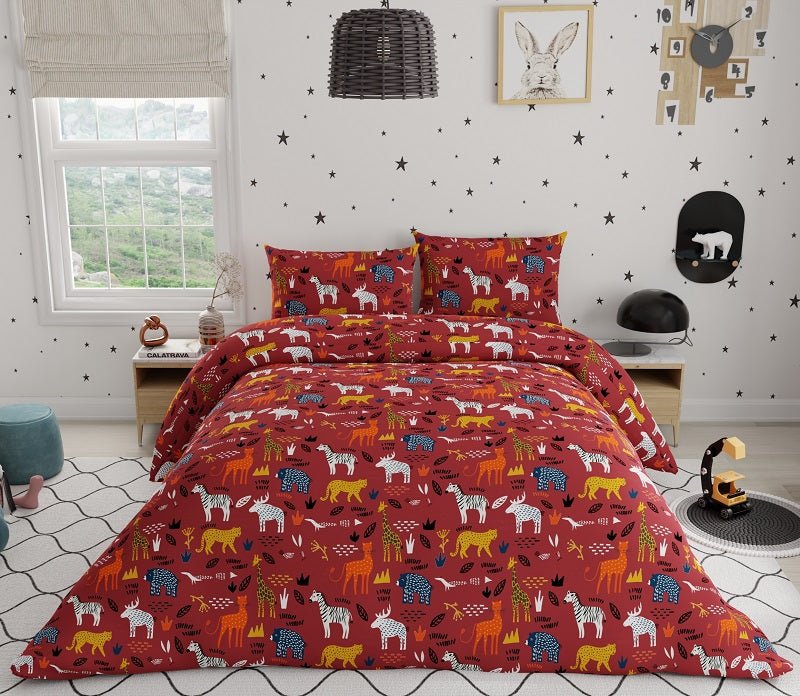 Forest Friends 100% Cotton Antimicrobial Kids Bedsheet Set