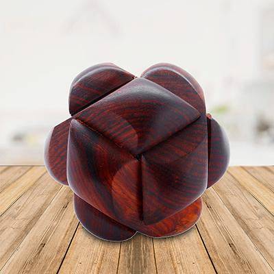 Handcrafted Wooden Jigsaw 3D Soccer Ball Brain Teaser Puzzle