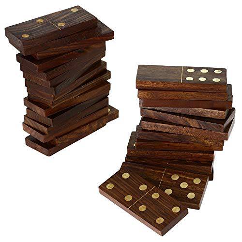 Handcrafted Wooden Domino Game Set | Open Boat Tray and Pieces