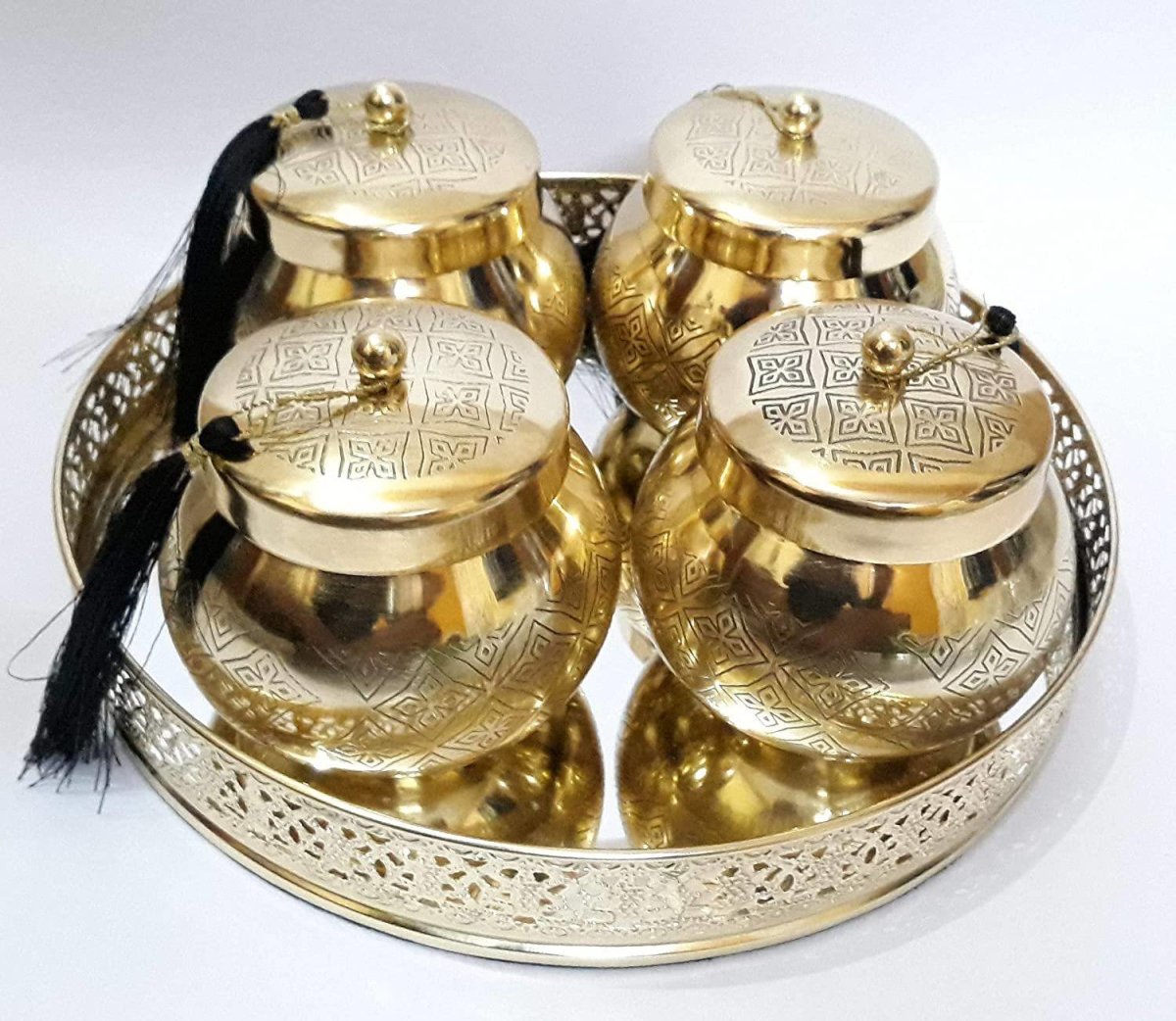 Metal Mirror Tray Gold Beautiful Container for Dry Fruits