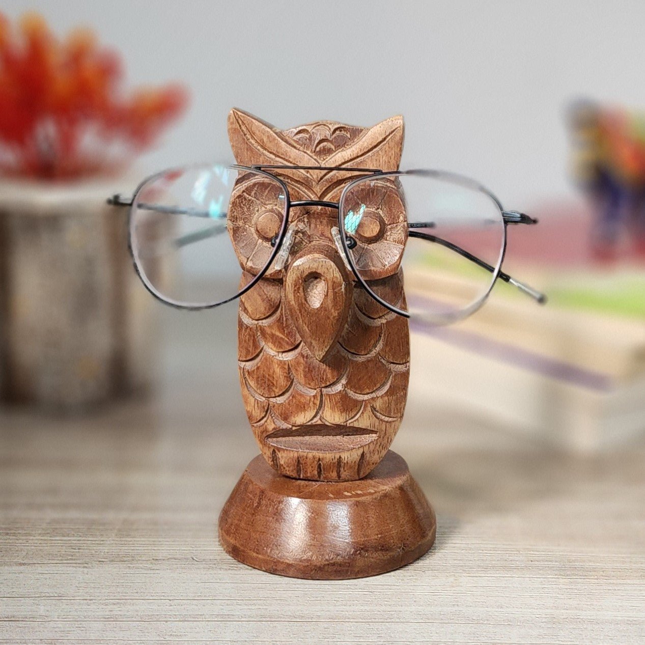 OWL Lovers- Wooden Spectacle Holder and Table Organizer Stand