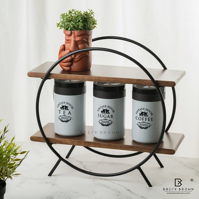 Smoky Circular Home and Kitchen Organizer Rack - Storage Shelves