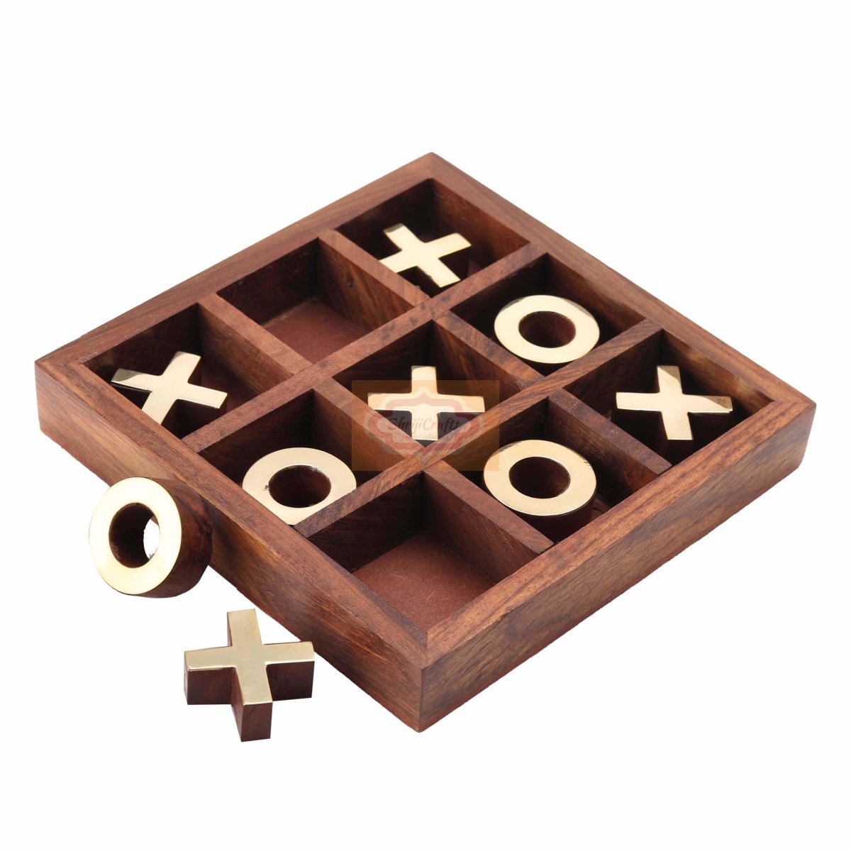 Handmade Wooden Noughts and Crosses- Brain Teaser Games