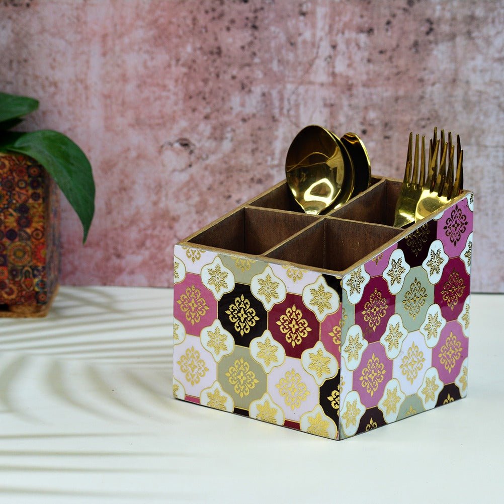 Turkish Pattern Multipurpose MDF Organizer (4 Divisions)