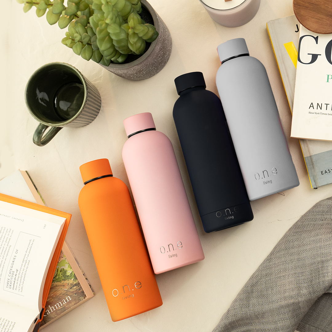 Insulated Stainless Steel Bottles | 500 ml | Black, Grey, Orange, Light Pink