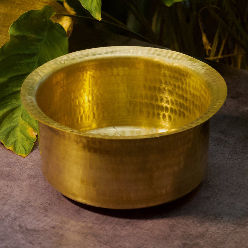 Brass Hammered Patila | Traditional | Golden | 5 Litre