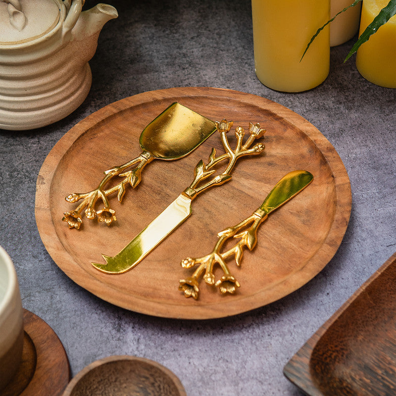 Brass Cheese & Butter Knives | Set of 3