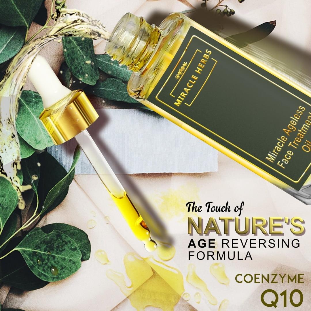 Miracle Herbs Ageless Face Treatment Oil, Multivitamin Complex,100% Pure Plant Extracts For All Skin Type,30 ml