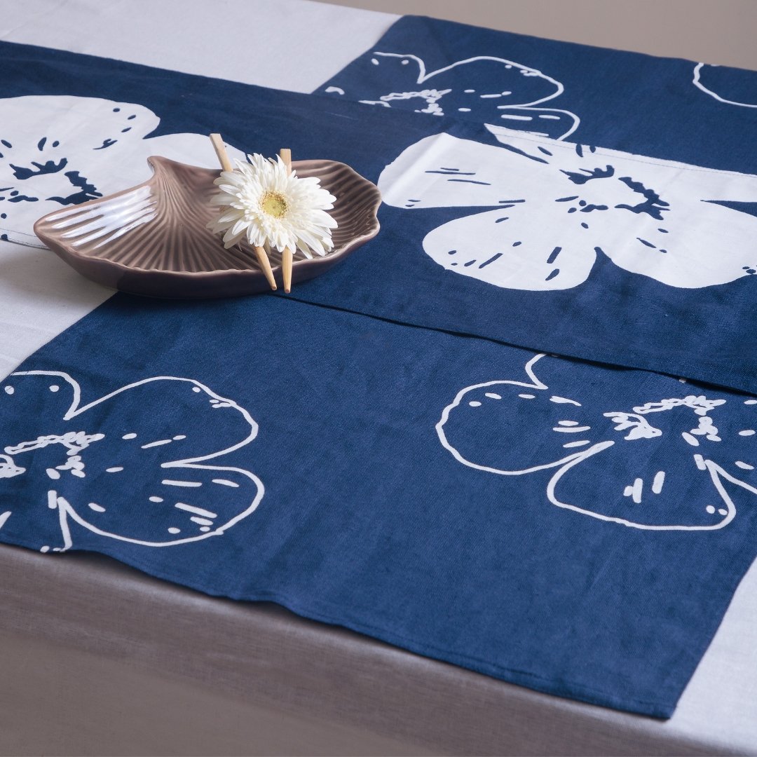 Placemats | Floral Printed by Hand 100% Hemp