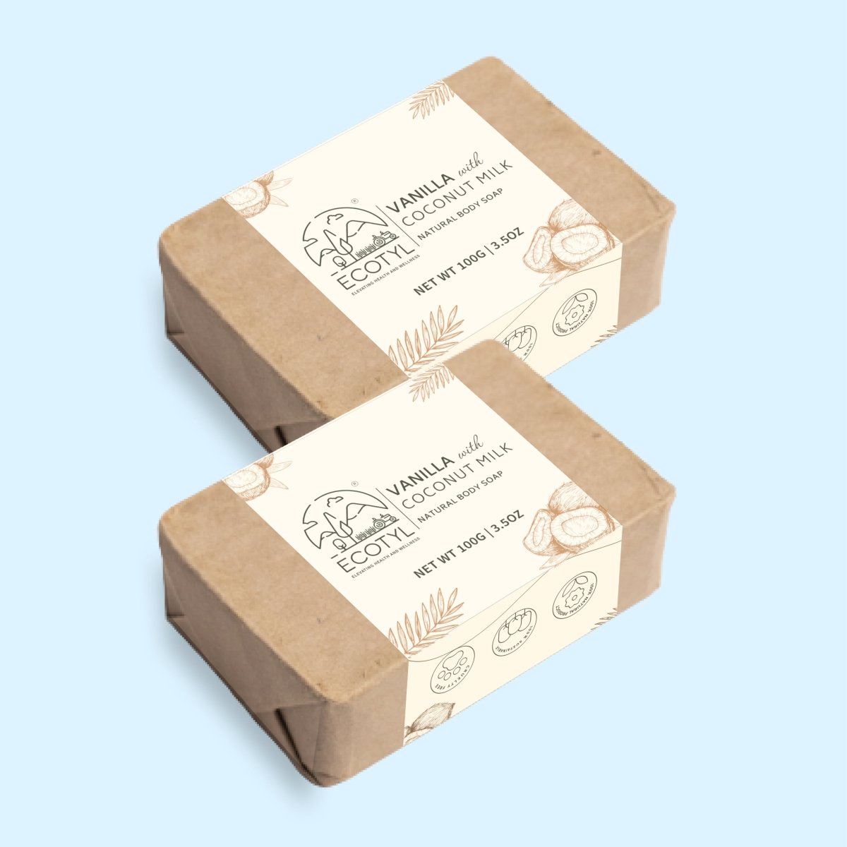 100% Natural Coconut Milk Soap with Vanilla Set of 2