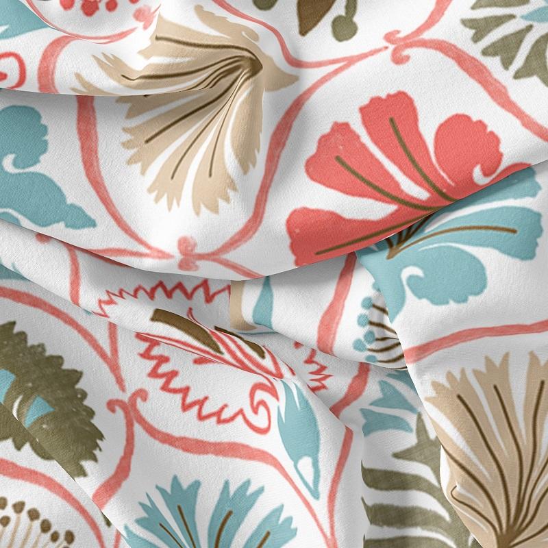 100% Pure Cotton Folk Floral Bedsheet Set