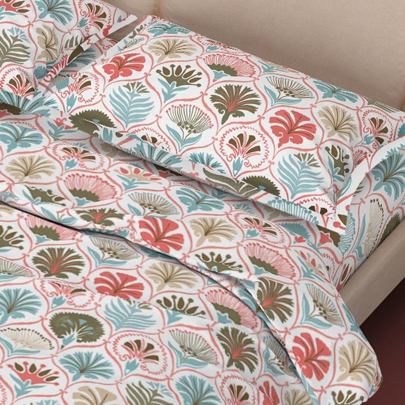100% Pure Cotton Folk Floral Bedsheet Set