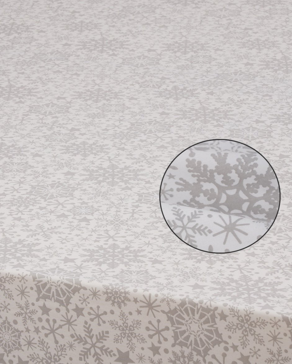 100% Pure Cotton Snow Flake White/Grey Bedsheet Set
