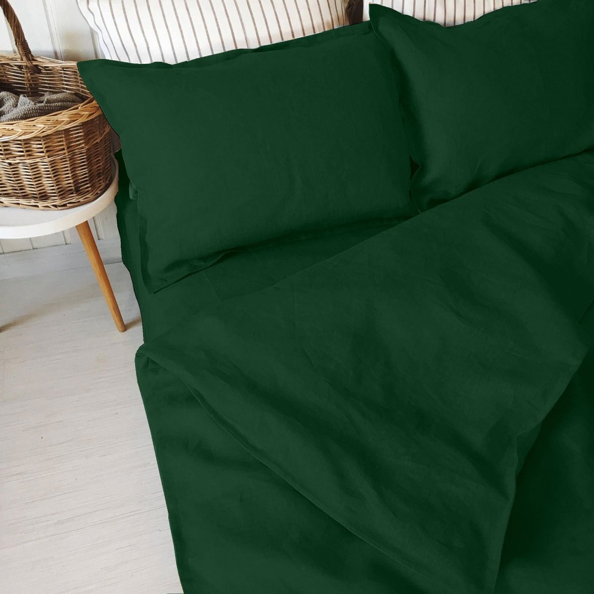 100% Pure Linen Jo Green Luxury Bedsheet Set