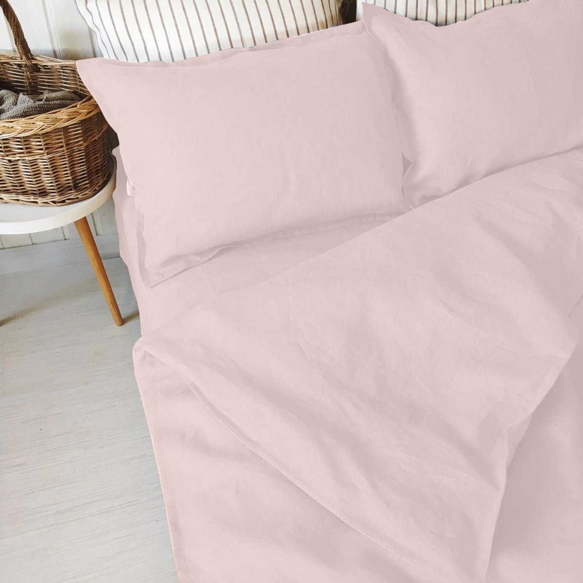 100% Pure Linen Pale Pink Luxury Bedsheet Set