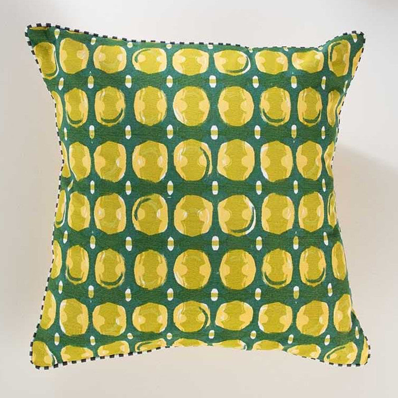 Cotton Cushion Cover | Printed Design | Green | 46 x 46 cm