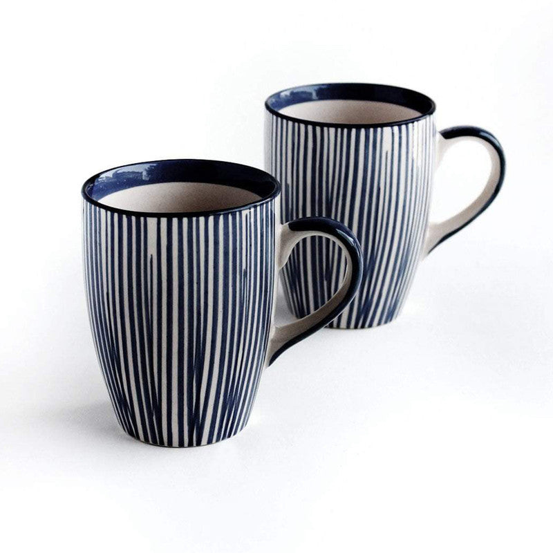 Ceramic Coffee Mug | Kyoto Hand Painted | 200 ml | Set Of 2