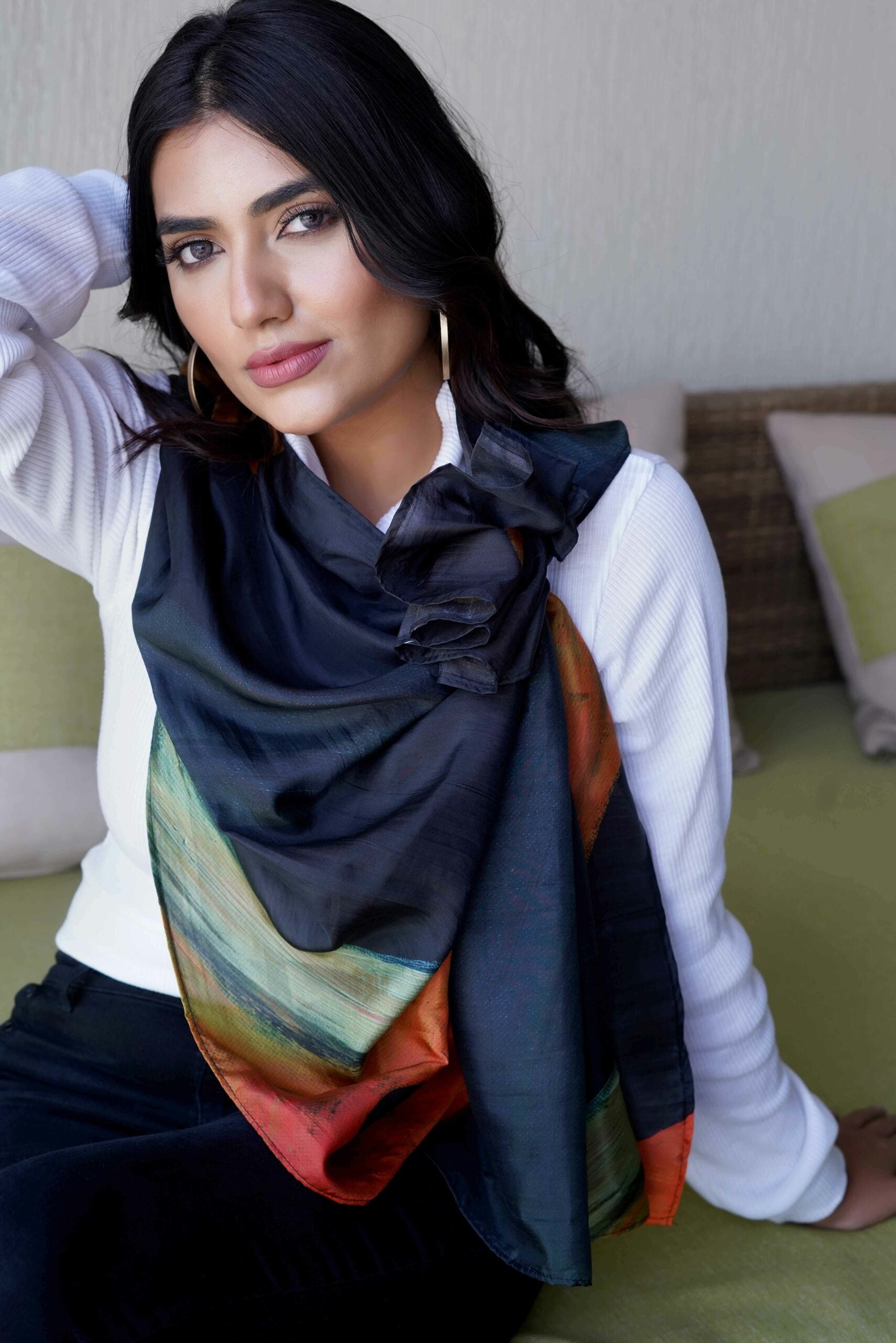 pure silk long scarf-LANTERN - House Of Prana