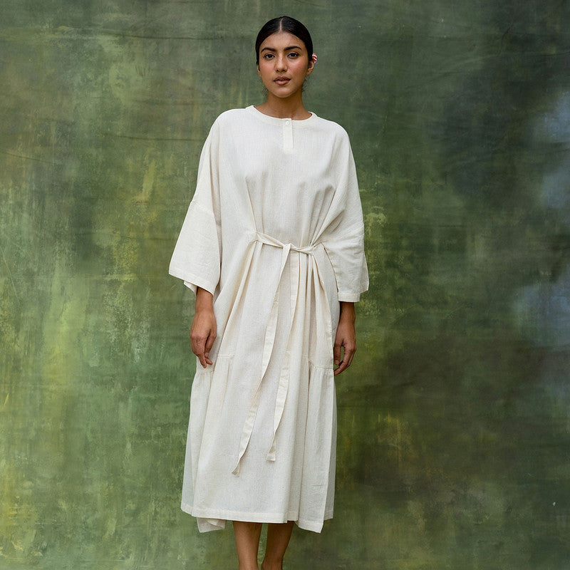 Upcycled Solid dress For Women | Oversized | White