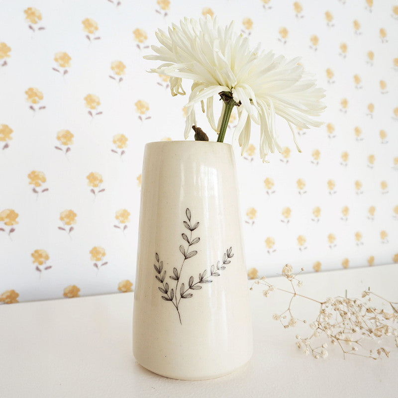 Stoneware Flower Vase | Ivory | Small