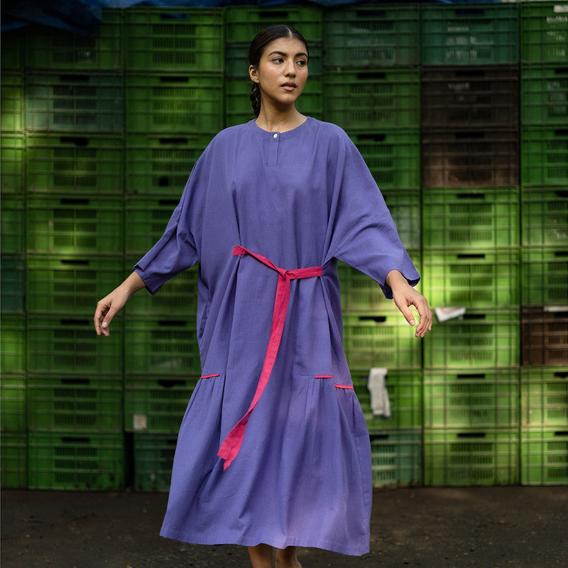 Upcycled Solid dress For Women | Oversized | Purple