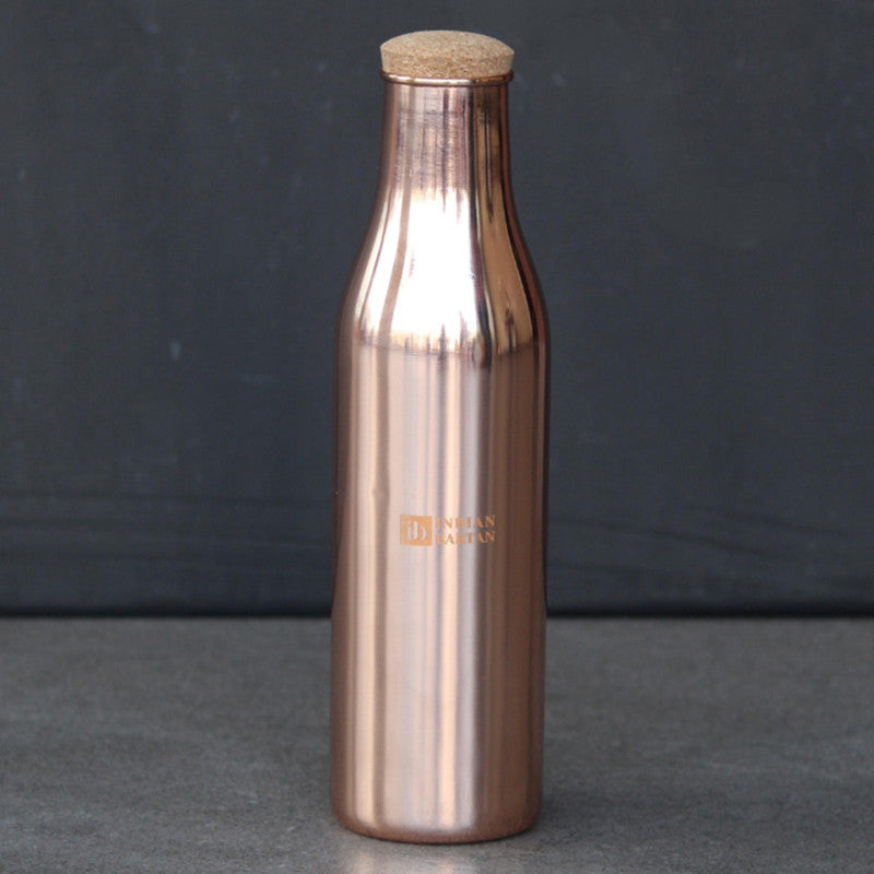 Glossy Copper Bottle | Rounded | 700 ml | Light Brown