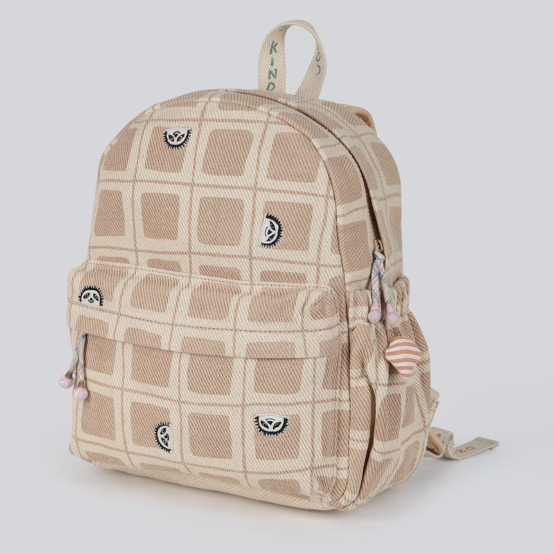 Cotton Denim Backpacks For Kids | Beige