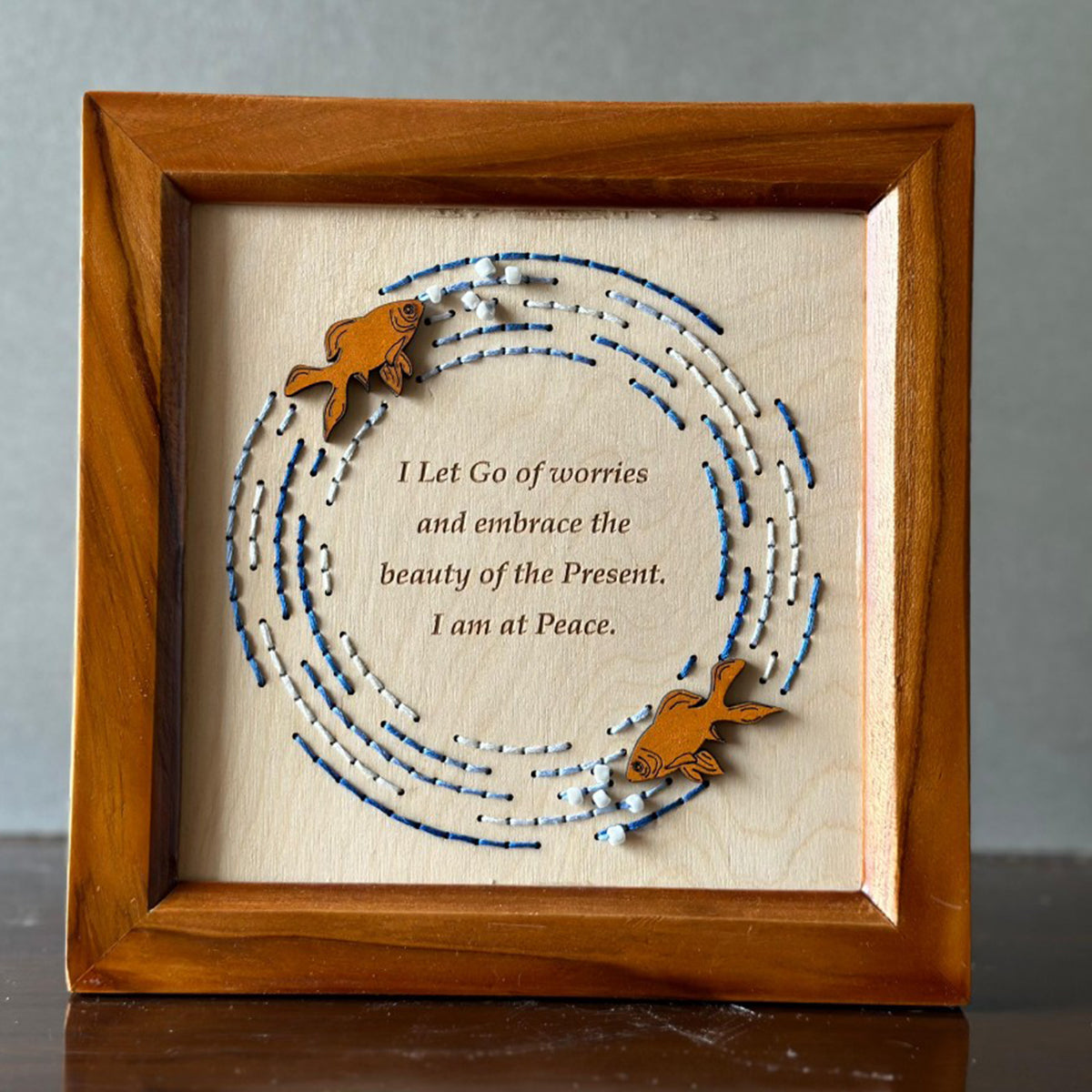 Wooden Affirmation Frame | Peace | Brown