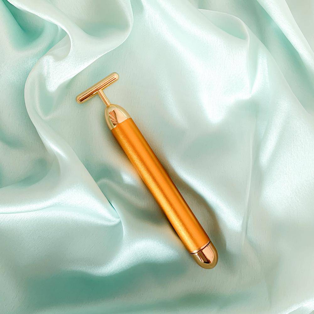 24k Gold Vibrating Face Roller & Sculptor | FREE Gold Beauty Elixir Oil