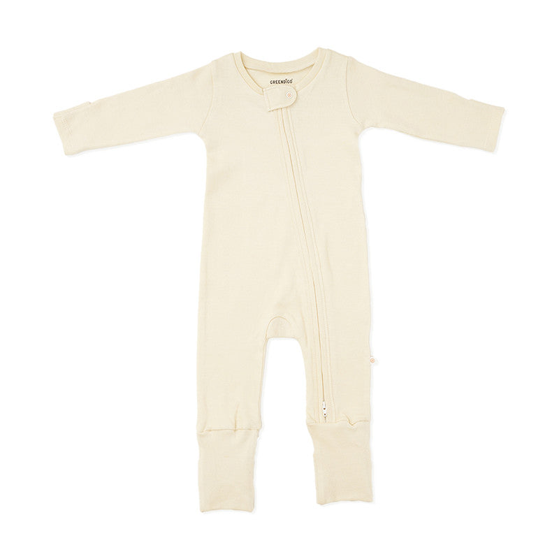 Bamboo Cotton Sleepsuit for Kids | Solid Printed | Full Sleeve | Yellow