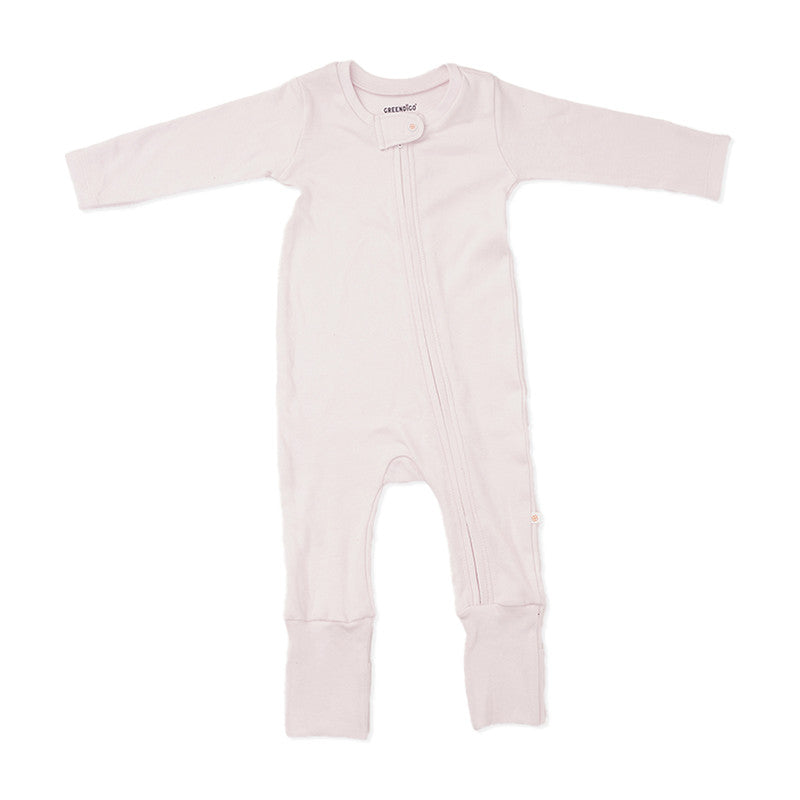 Bamboo Cotton Sleepsuit for Kids | Solid Printed | Full Sleeve | Pink