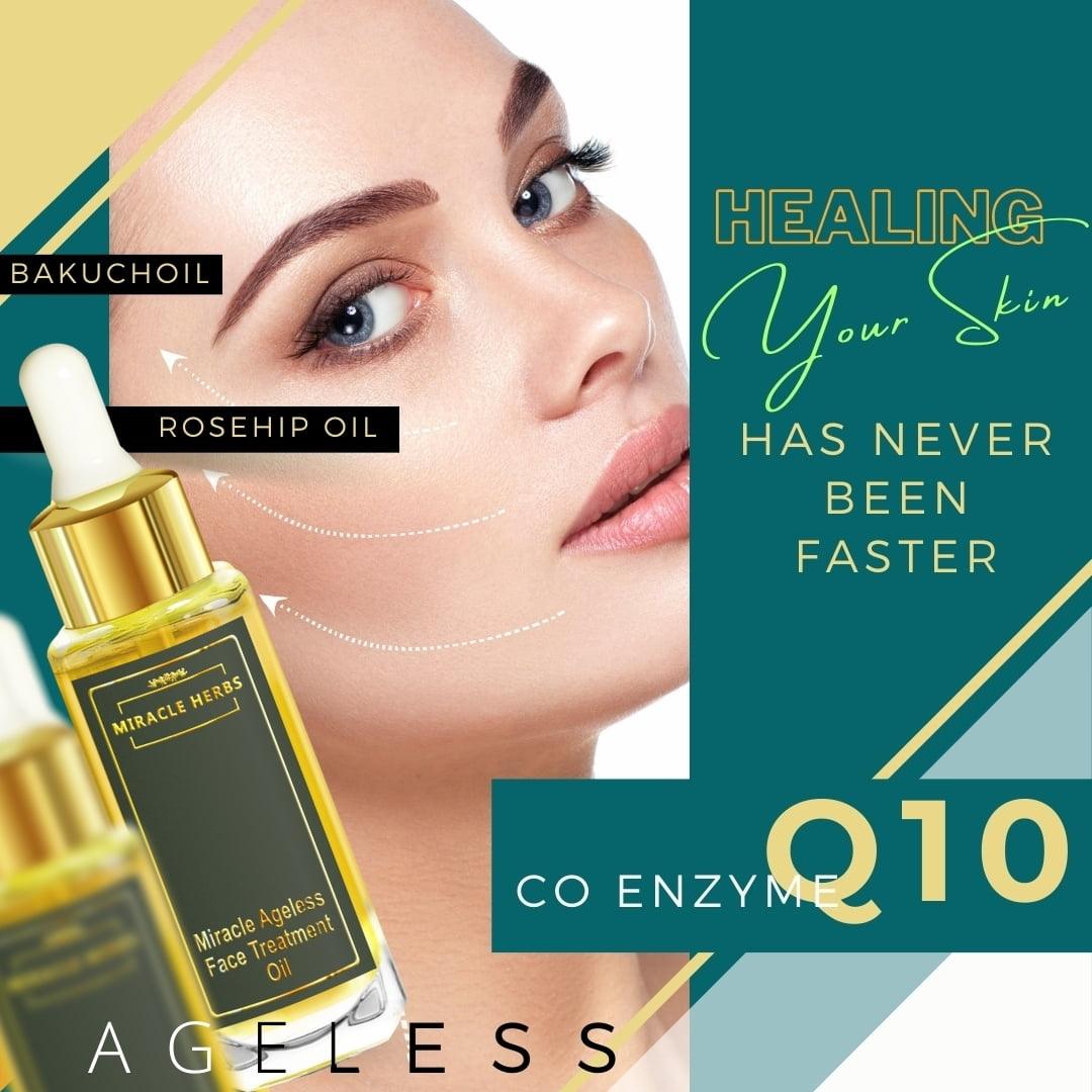 Miracle Herbs Ageless Face Treatment Oil, Multivitamin Complex,100% Pure Plant Extracts For All Skin Type,30 ml