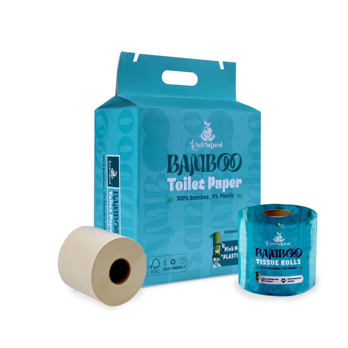 3 Ply Bamboo Toilet Bamboo Tissue Roll- 300 Pulls