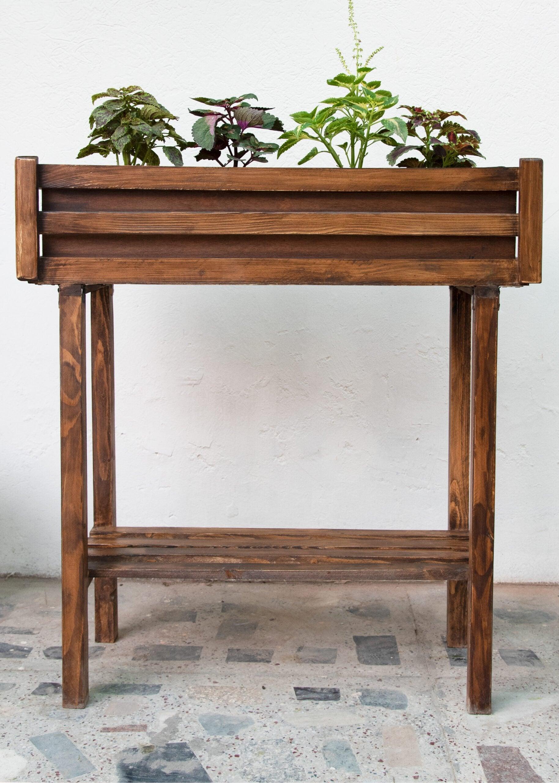 Raised Garden Table in dark finish - Hohmgrain