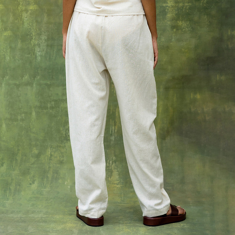 Upcycled Solid Pant For Women| Comfortable Fit | White