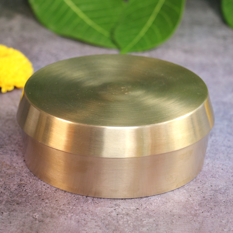 Kansa Tiffin | Soaking Box with Lid | Golden