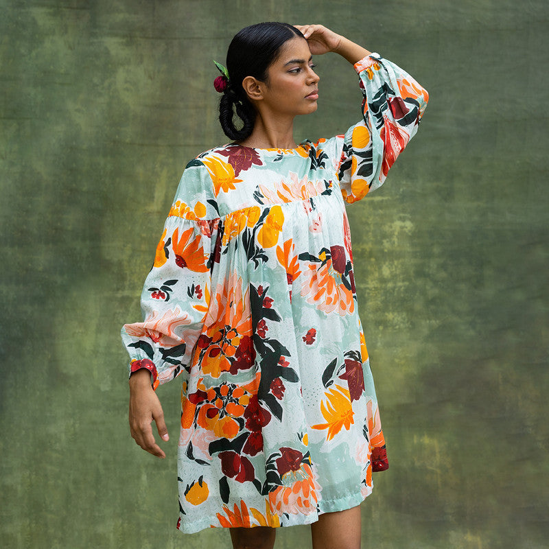 Upcycled Printed Dress | Oversized | Multicolour