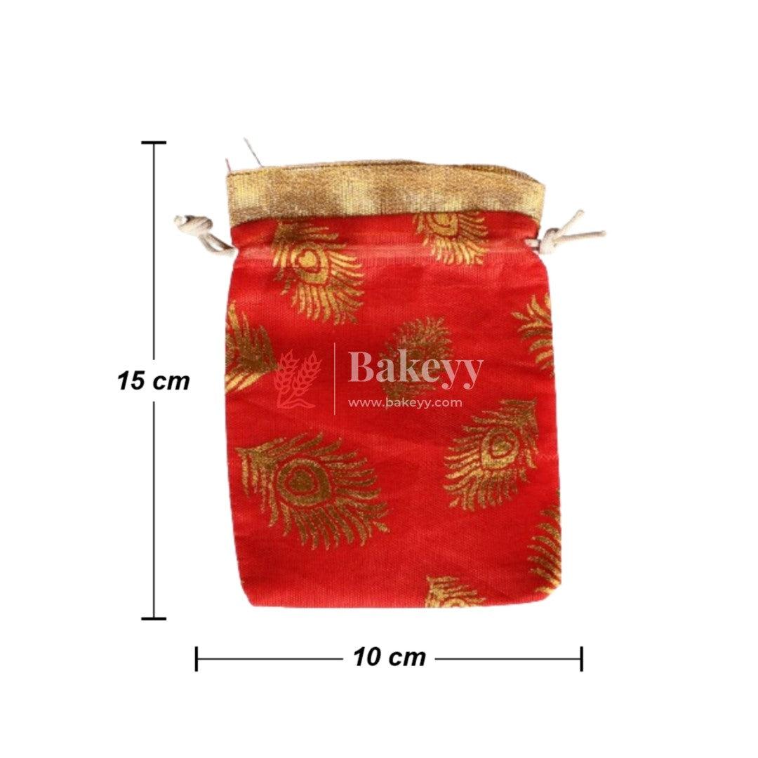 16x20 CM | Elegant Red Drawstring Gift Bag | Drawstring Bags