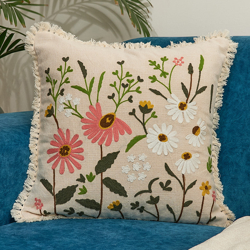 Cotton Cushion Cover | Garden of Flowers | 16x16 inches