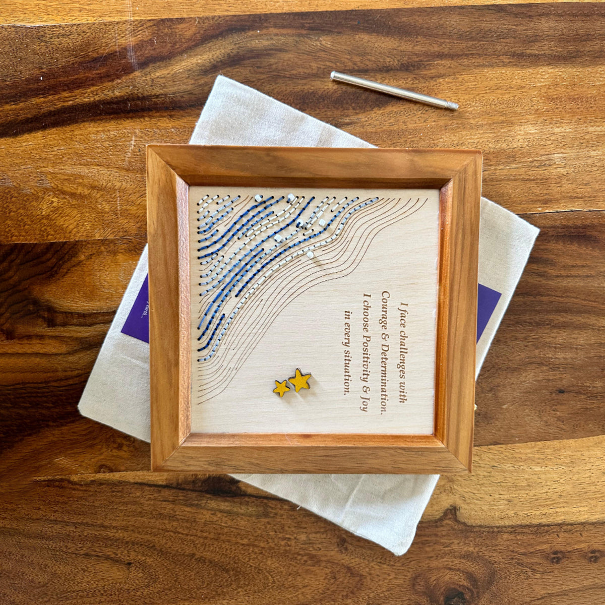 Wooden Affirmation Frame | Courage | Brown