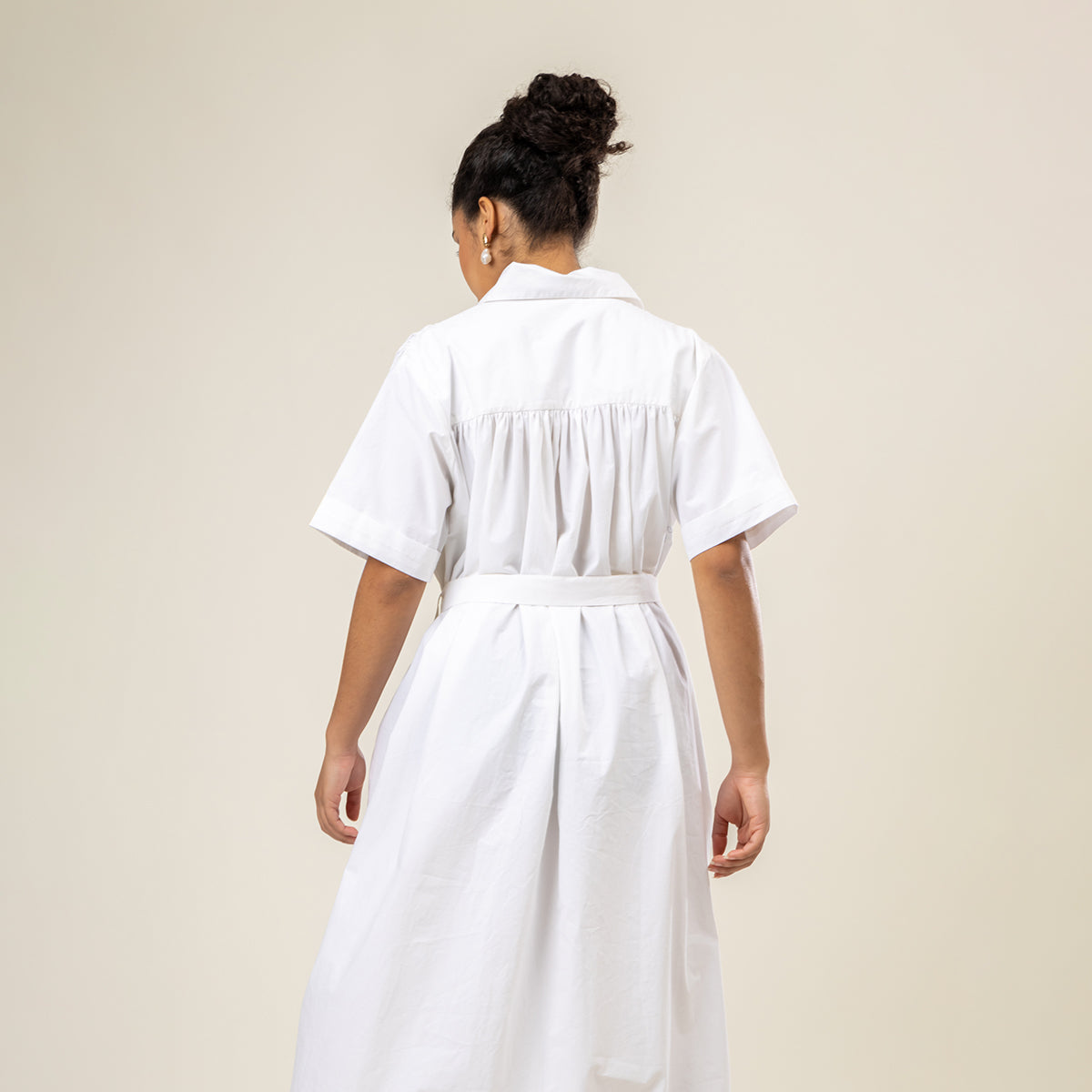 Cotton Solid Dress For Women | Oversized | White