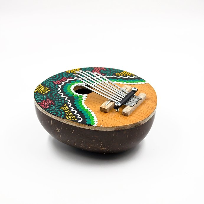 7-Key Kalimba Artistically Handcrafted Thumb Piano made from Coconut Shell