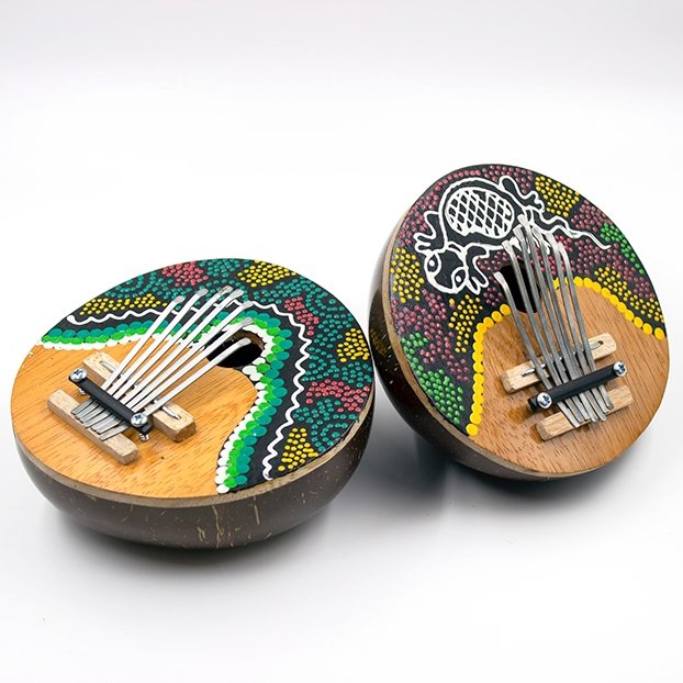 7-Key Kalimba Artistically Handcrafted Thumb Piano made from Coconut Shell