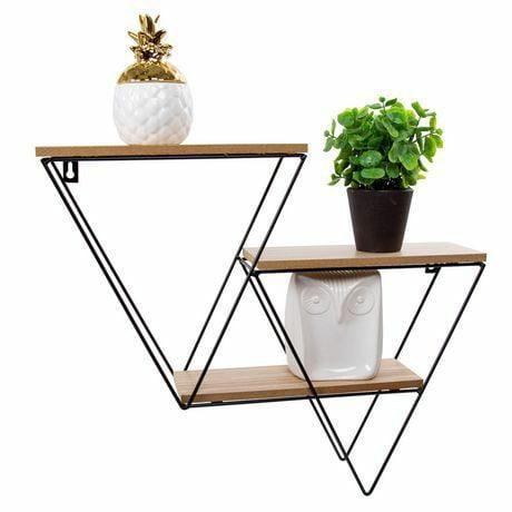 Grista V shape Decorative Metal Wall Shelf