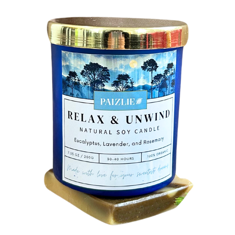 Natural Pure Soy Wax Candle | Relax & Unwind Scented Candle