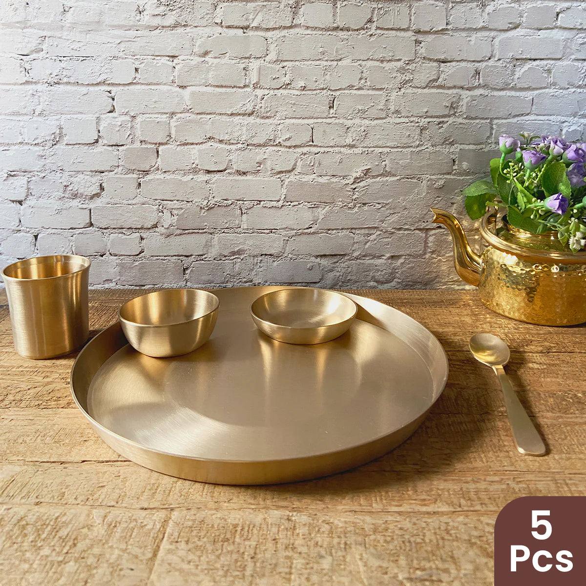 Kansa Thali Set | 10 inches | Set of 5