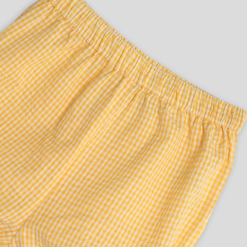 Cotton Dress with Bloomers & Headband | Citrus Gingham | Yellow