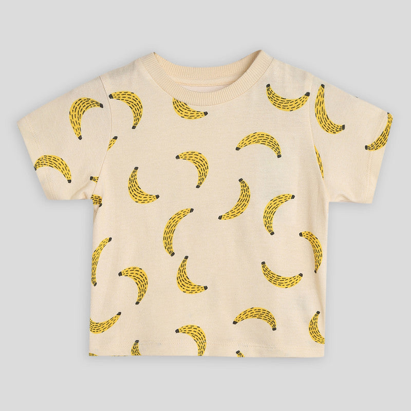 Cotton Banana Tshirt and Shorts | White