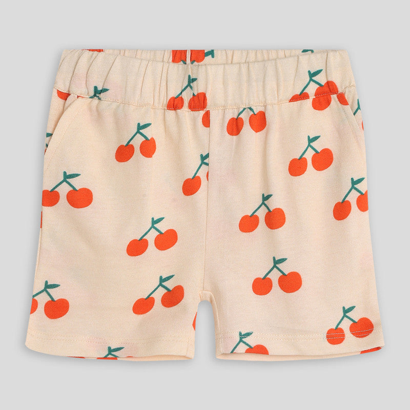 Cotton Cherry Tshirt and Shorts | White